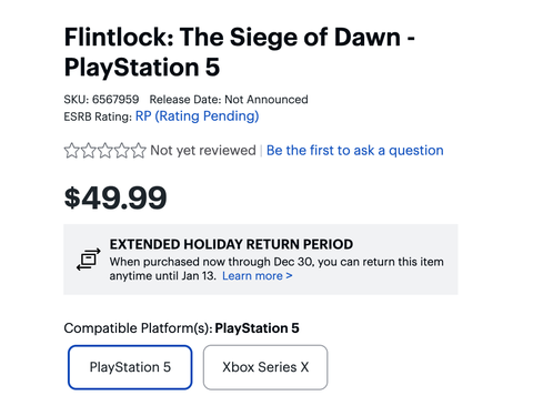 Flintlock: The Siege of Dawn | PS5 | ANA KONU