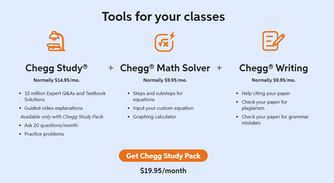 Satılık Chegg Study Pack 140 Tl.AY Soru çözümü