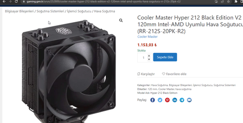 Cooler Master hyper 212 black edition v2 kasama sığar mı ?