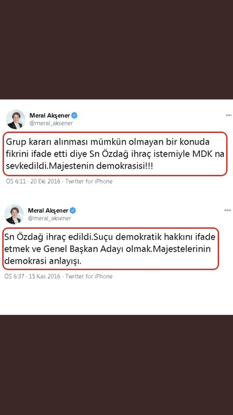 Meral Akşener Ümit Özdağ’ın ihraç edilmesine karşı çıktı