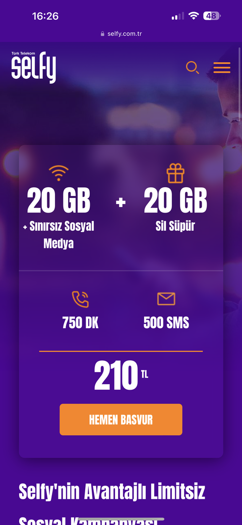 Sınırsız sosyal medyalı türk telekom