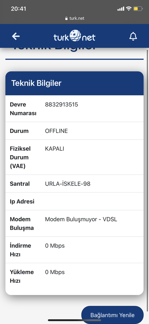 Turknet Modem Buluşmuyor VDSL