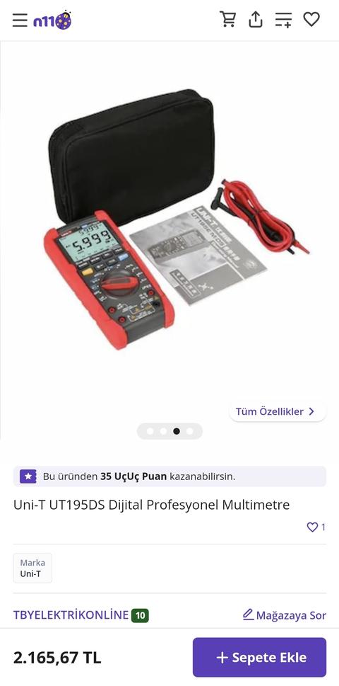 Uni-t UT-195DS Dijital Multimetre 2165TL