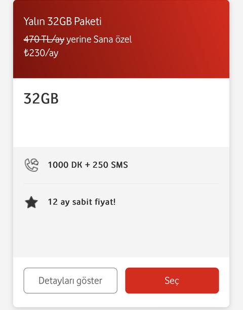 Vodafone dan Yeni Yalın Tarifeler!