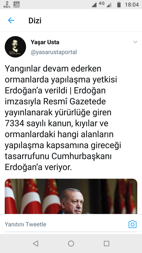 Ormanlarda Yapılaşma Yetkisi Erdoğan&#39;a verildi.