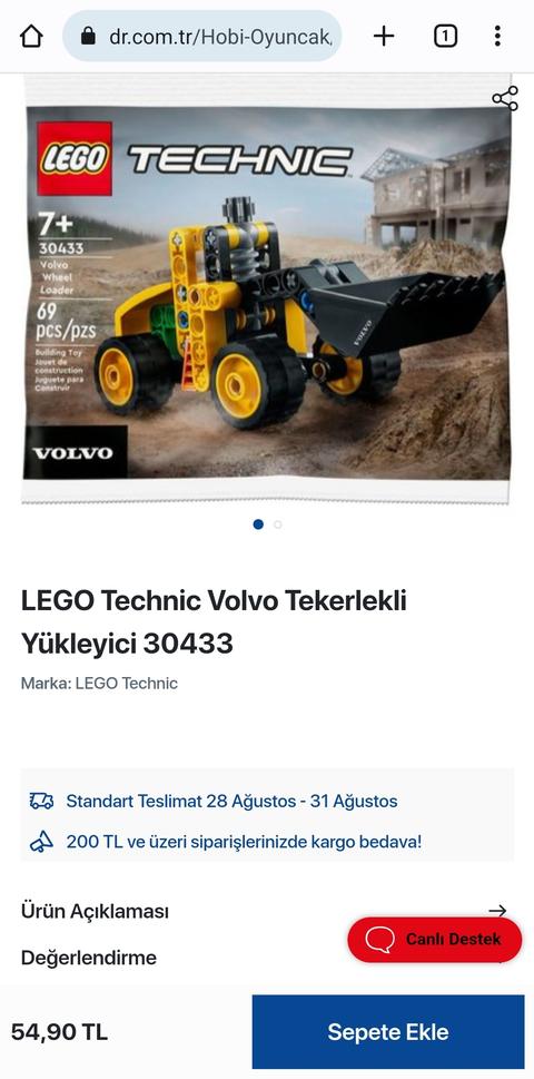 LEGO Technic Volvo Tekerlekli Yükleyici 30433 55TL