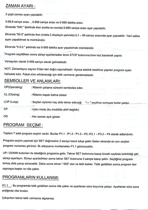 Zaman ayarlı röle devresi