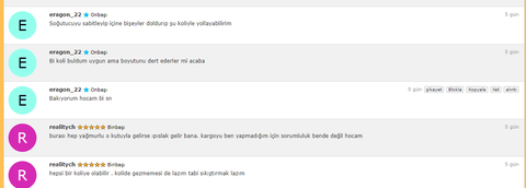 @eragon_22 isimli kullanıcı bozuk mal gönderip geri almıyor