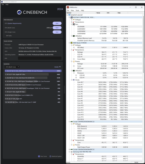 AMD Ryzen 9 9950X ve Corsair Overclock CMH96GX5M2B6400C32