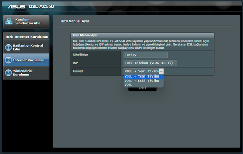  Tivibu Ev aboneleri için DSL modem ayarları