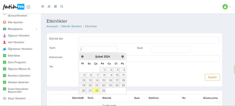 Özel Okul ve kurslar için dersonet tarzı website yaptım!