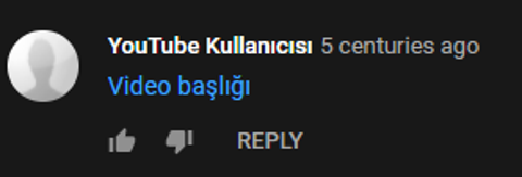 YouTube yorumlarında video başlığını gösteren bağlantıyı nasıl yapabilirim?