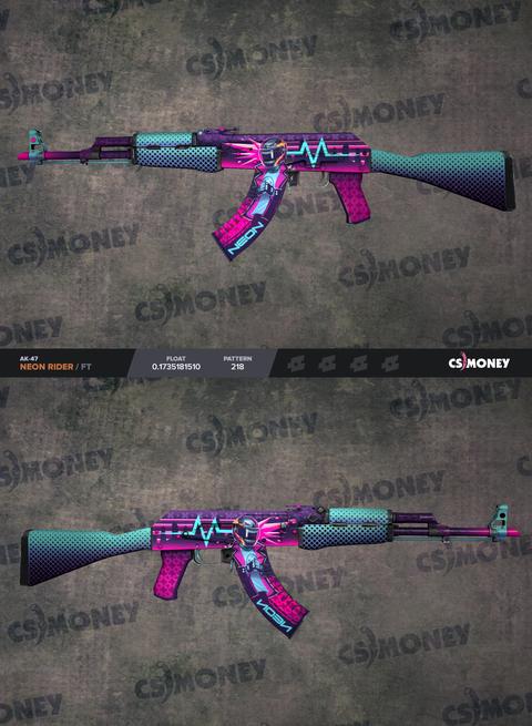 Satılık ★ Butterfly Knife | Ultraviolet (FT) , AK-47 | Neon Rider (FT) , M4A4 | Desolate Space (FT)