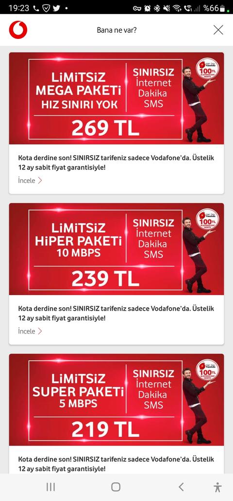 Vodafone Sınırsız İnternet Teklifi