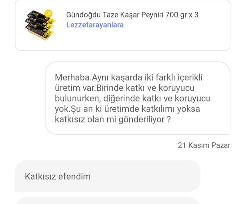 HB Gündoğdu Taze Kaşar Peyniri 700 gr x 3 (80 TL)