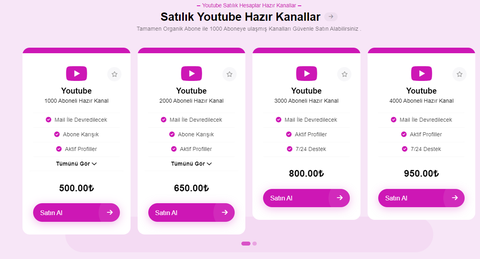 SATILIK YOUTUBE HESAPLARI ORGANİK KANAL