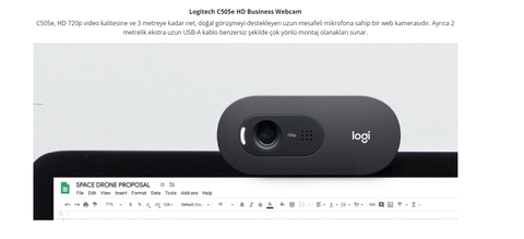 Logitech C505e HD Business Webcam SATILIK