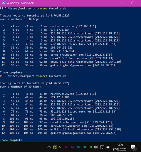 Turknet primetime'da baazen ping olması