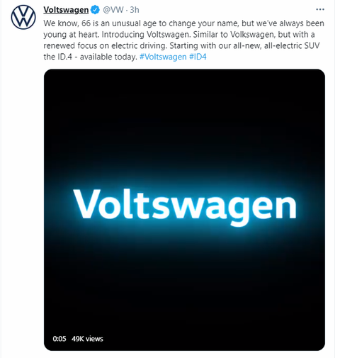 Volkswagen ismini degistiriyor