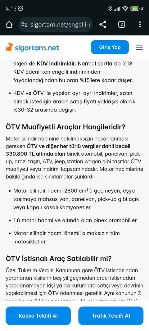 OTV MUAFİYETLİ motorsiklet alma sorunsali