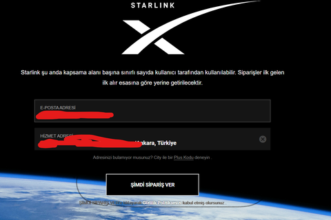 Starlink Türkiye'de önsatışa başladı.