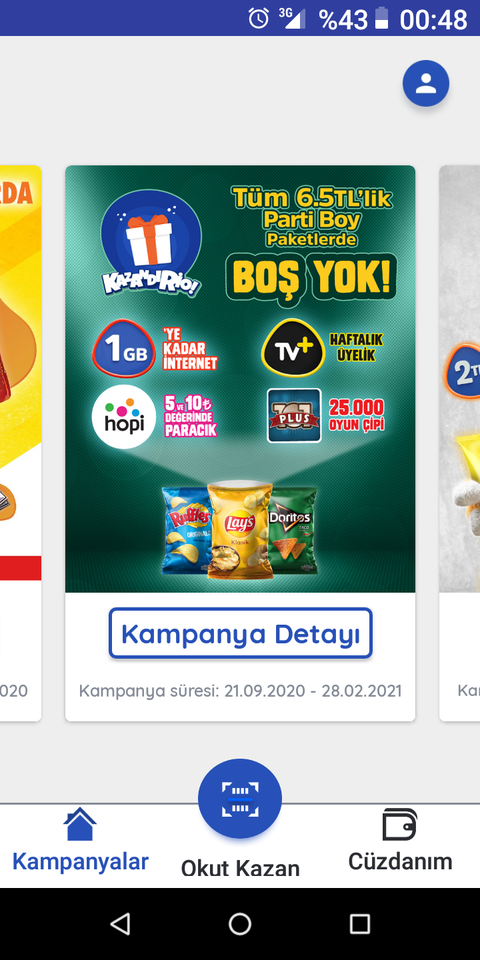 7 liralık frito lay cipslerinde 5-10 hopi kazanma şansı . Boş yok