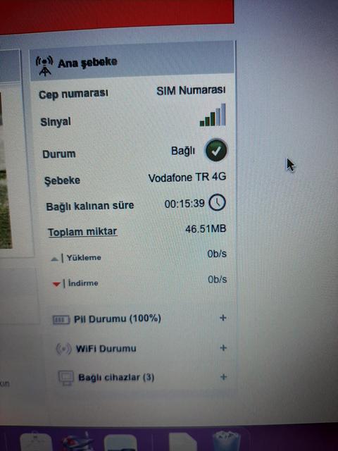  Vodafone R216 veya Benzeri Cihaz Kullananlar