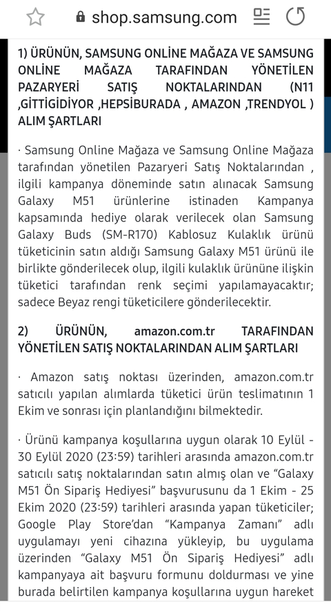 SAMSUNG GALAXY M51 [ANA KONU]