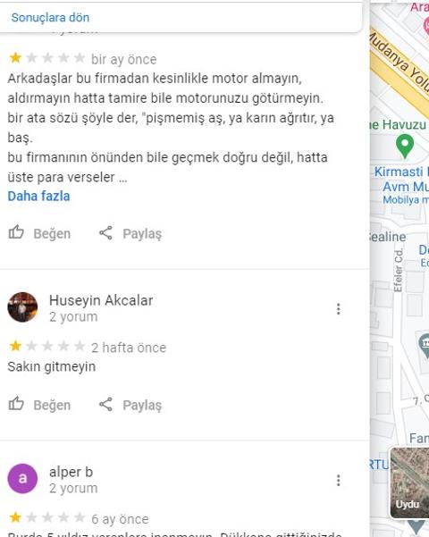 Motorsiklet alacaklar, **Bu firmadan kesinlikle uzak dursun.