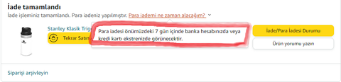 Amazon'un Tutarsız İade Süreci