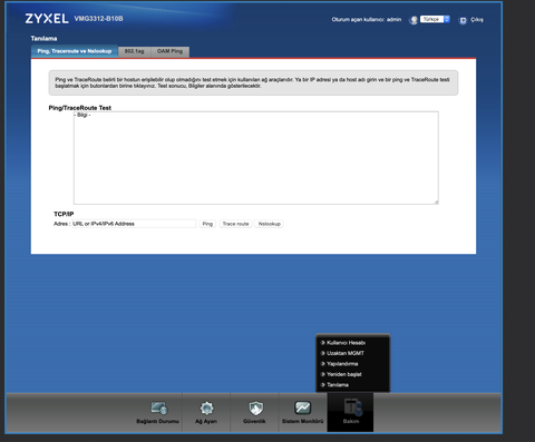 zyxel vmg3312-b10b modem yazılım güncelleme butonu yok
