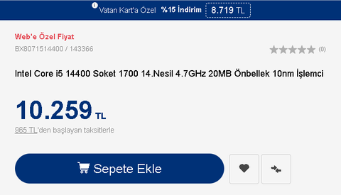 Vatan Bilgisayar Seçili OEM Ürünlerinde Sepette %15 İndirim [ANA KONU]