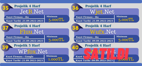 Premium Projelik Domainler