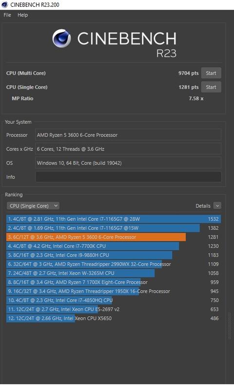 Yeni Ryzen 5 3600 @ 4.5ghz 1.225V