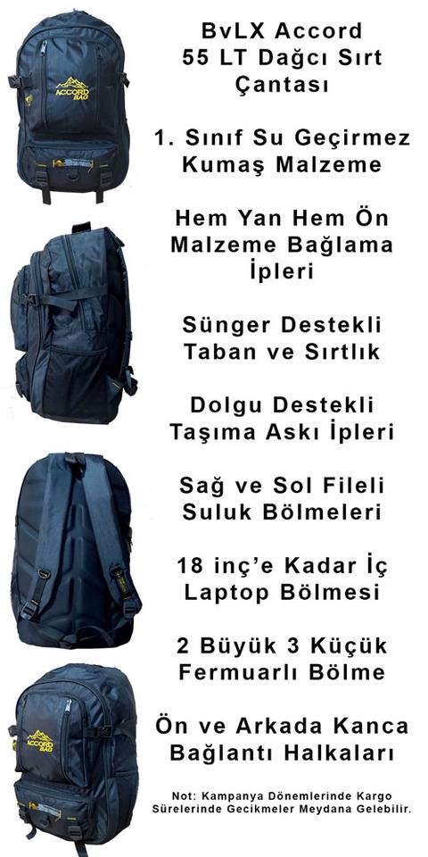 55 Litre Laptop Bölmeli Su Geçirmez Dağcı Sırt Çantası 49 TL kargo ücretsiz