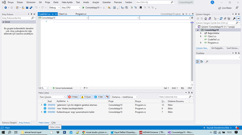 Visual Studio Çözüm Gezgini