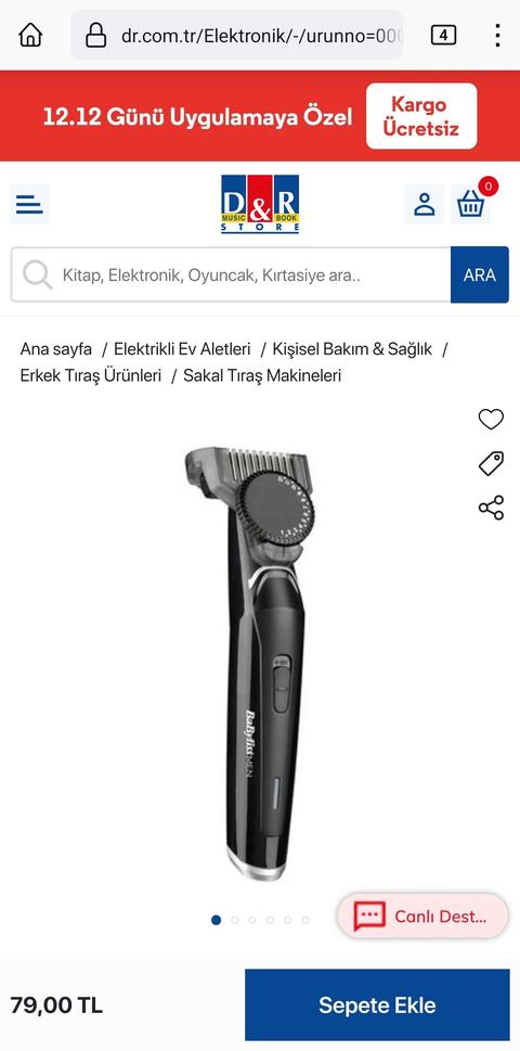 BaByliss Pro Beard Sakal Kesme Ve Şekillendirme Makinesi 79TL