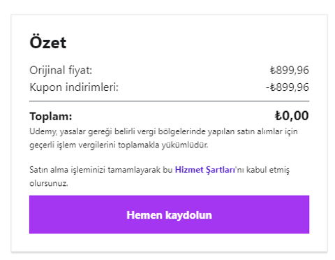 Udemy Ücretsiz Kurslar Hızlı Davranın