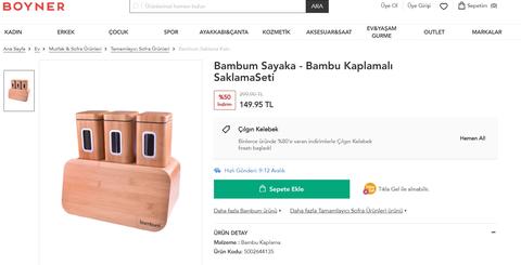 Bambum Sayaka - Bambu Kaplamalı Saklama Seti 149.95TL