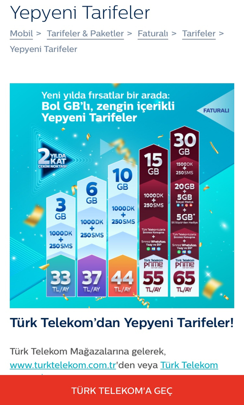 Türk Telekomdan Yepyeni Tarifeler