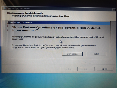 Laptopum açılmıyor