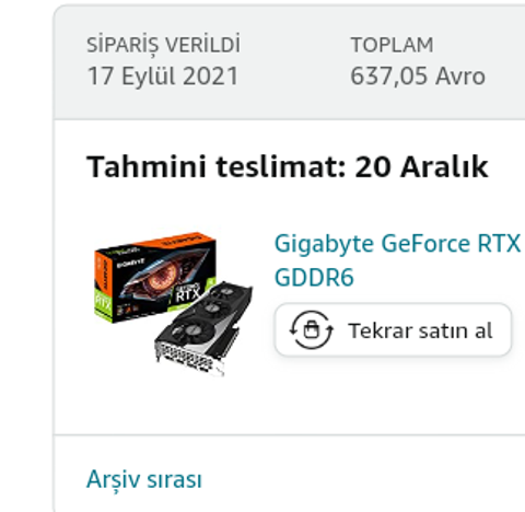 Eylül 2021 Amazon İspanya Siparişleri Bilgi Paylaşımı