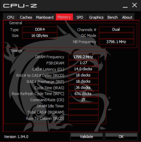 CL14 3600mhz RAM OC Değerlerim
