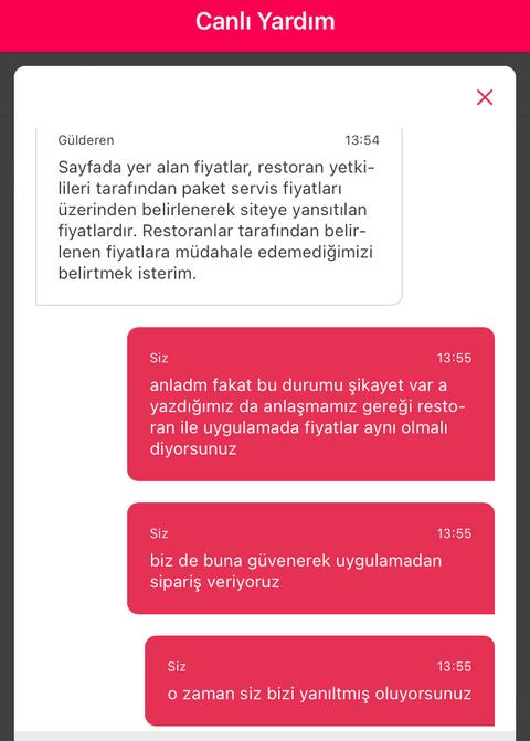 Yemek sepeti fiyat konusunda insanları yanıltıyor