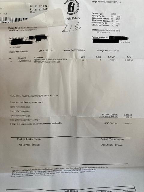 HEPSİBURADA VE KVK SERVİS AİRPODS REZİLLİĞİ