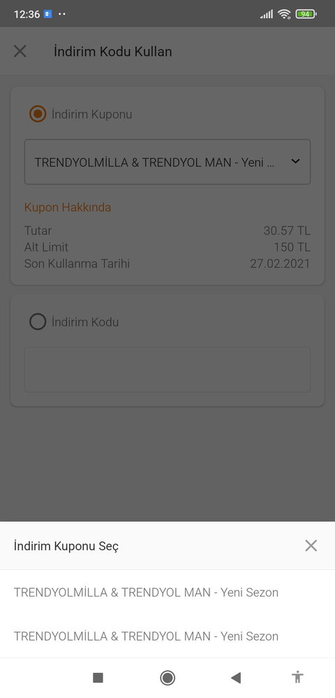 Trendyolmilla 150 /50 tl kuponu her üründe geçerli !