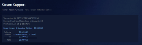 Forza Horizon 4 standard edition - 3,99$