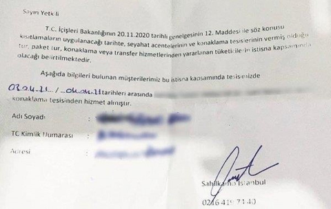 Sokağa çıkma yasağını , sahte rezervasyonlara deldiler !!!!