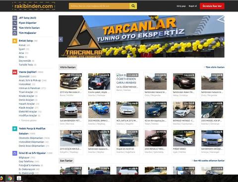 Tarcanların araç satış web sayfası