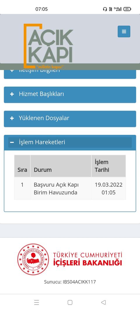 AÇIK KAPI : PORT VE ALTYAPI TALEPLERİNİZİ İLETEBİLİYORSUNUZ.